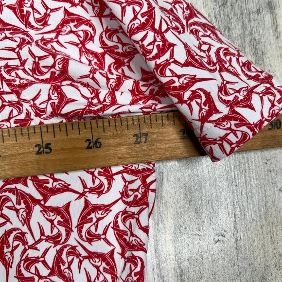 IBKUL Mens Polo Shirt XXL Short Sleeve Fish Marlin Print Geometric Stretch Red - Picture 7 of 8